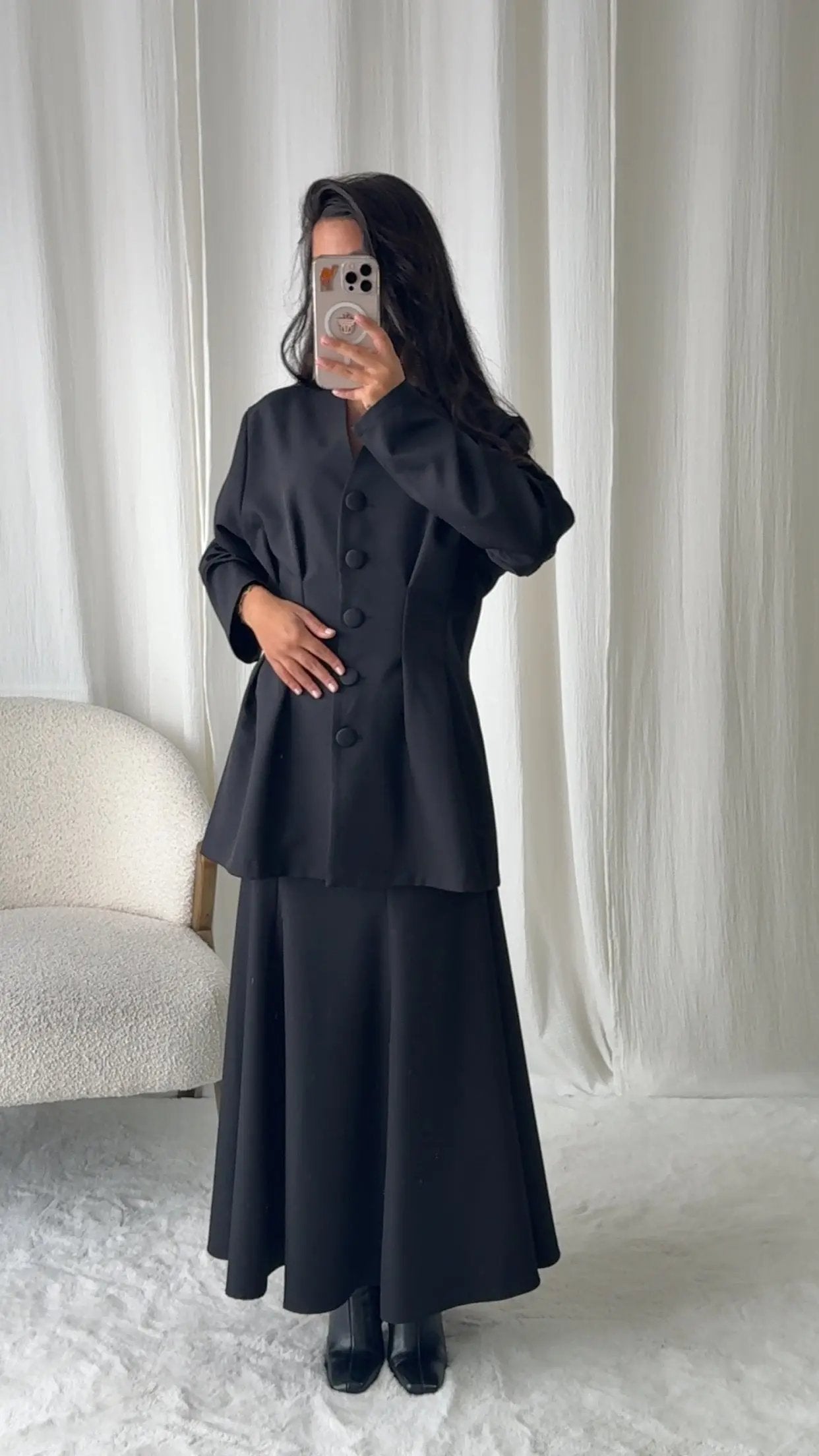 Ensemble Jupe Veste – Noir Élégance MissChadou