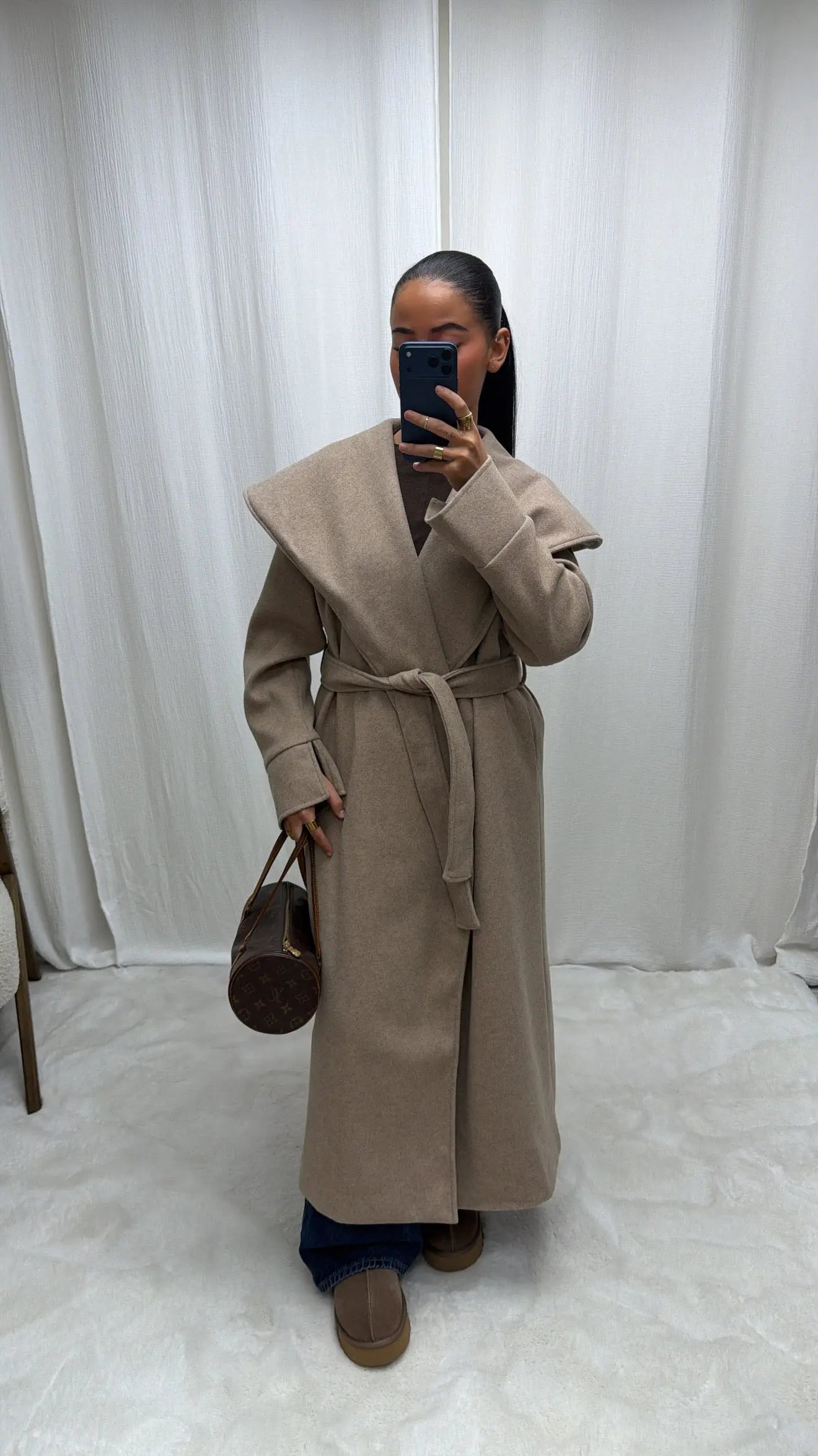 Veste en Fausse Fourrure Premium – Taupe Chaud MissChadou