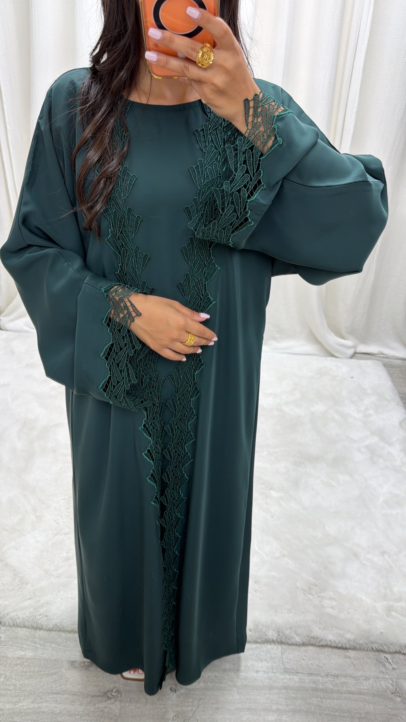 Kimono Aljada 3 Pièces Vert Émeraude Nidah Coréen Premium