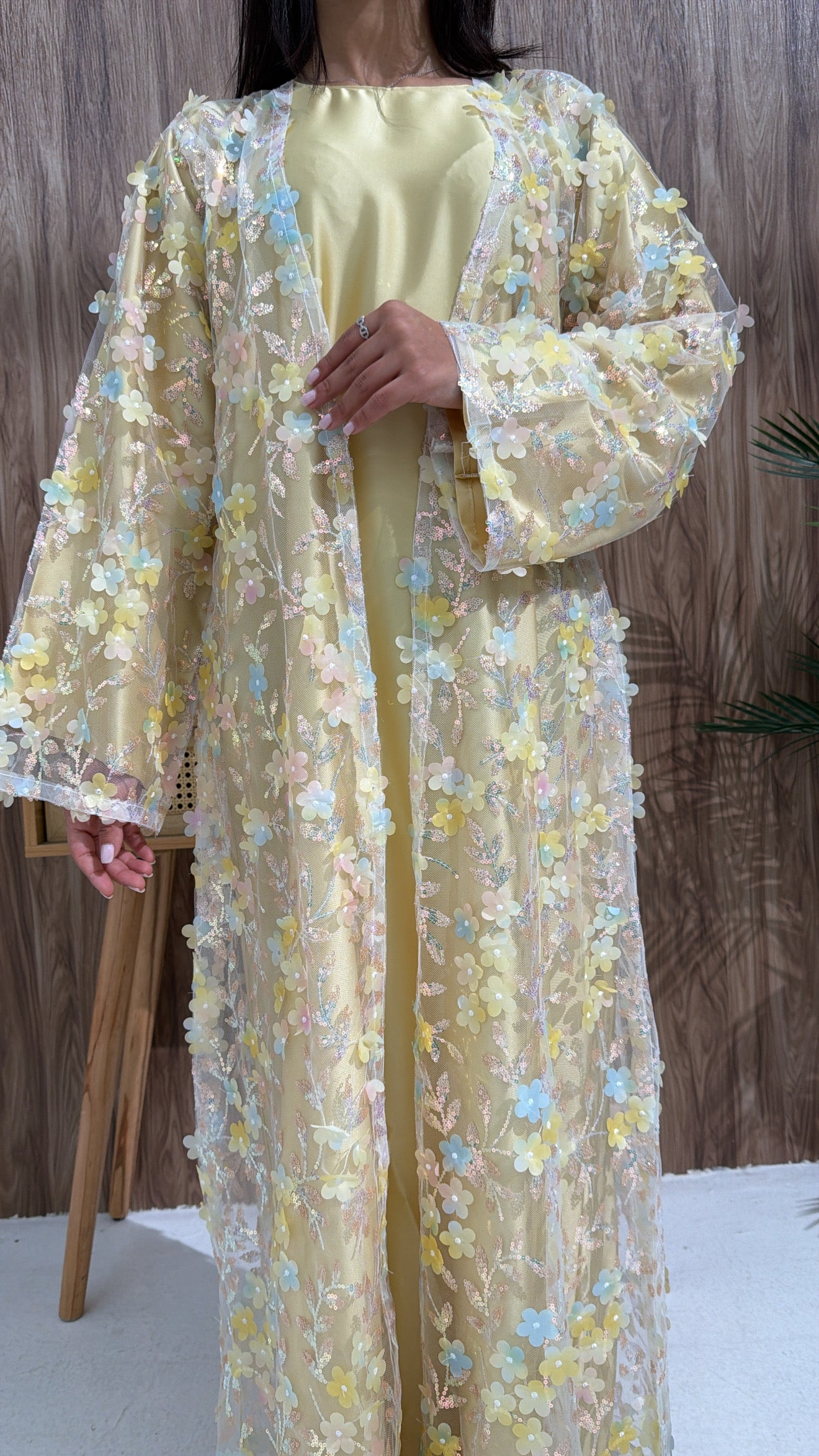 Kimono en organza fleuri Chadou