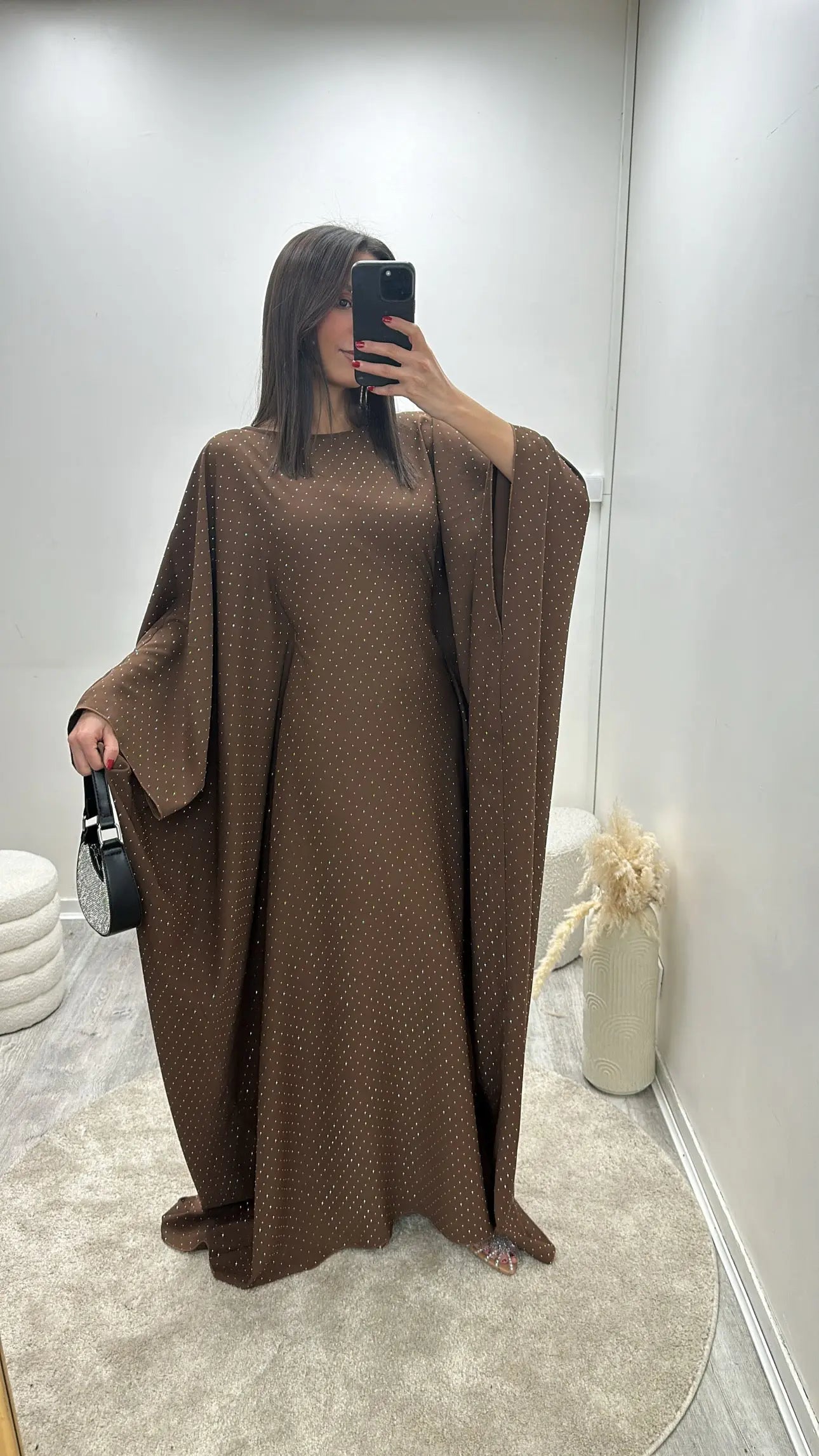 Abaya à Strass Manches Chauves-Souris Lea Miss Chadou