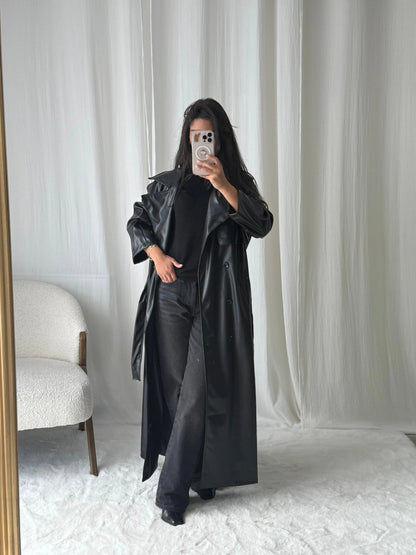 Trench Long Simili Cuir Oversize Selna MissChadou