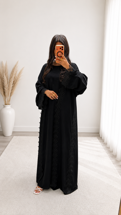 Kimono Al Barsha 3 Pièces Black Nidah Coréen Premium