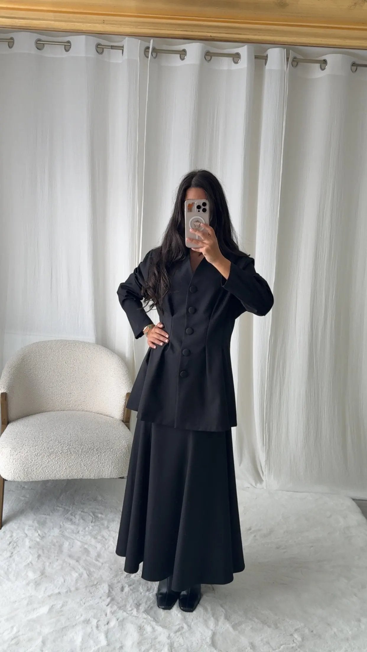 Ensemble Jupe Veste – Noir Élégance MissChadou