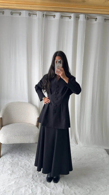 Ensemble Jupe Veste – Noir Élégance MissChadou