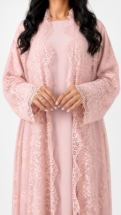 Kimono Reema Rose Poudré – Nidah Coréen Premium