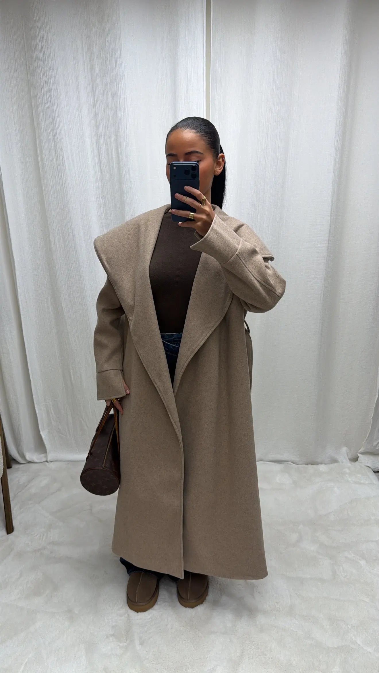 Veste en Fausse Fourrure Premium – Taupe Chaud MissChadou