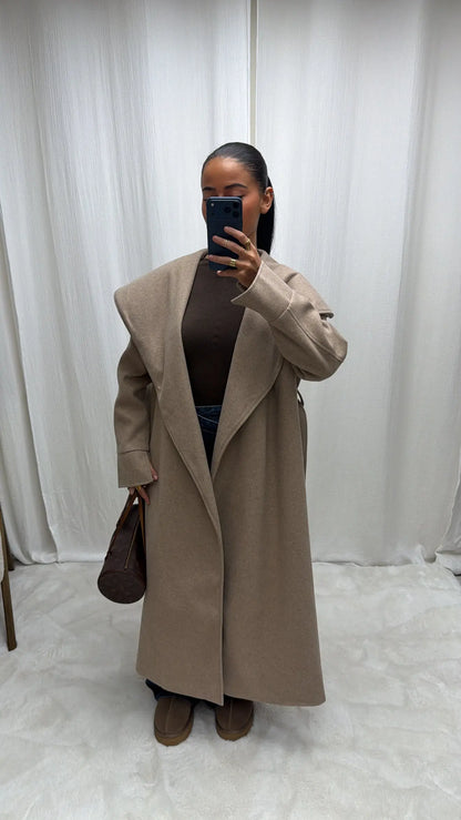 Veste en Fausse Fourrure Premium – Taupe Chaud MissChadou