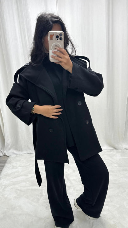 Trench court oversize à ceinture MissChadou