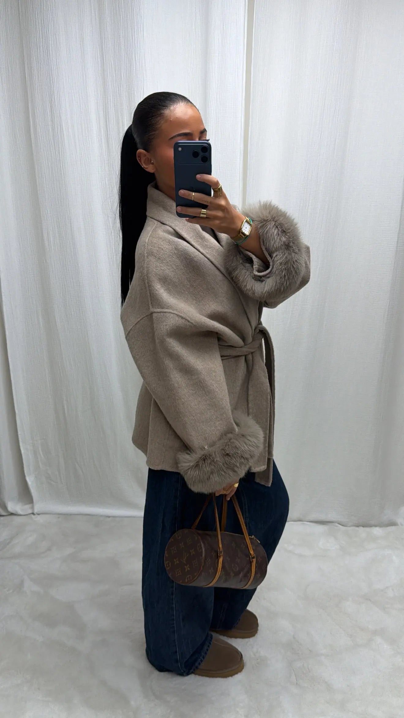 Manteau Laine Alpaga – Fourrure Amovible MissChadou