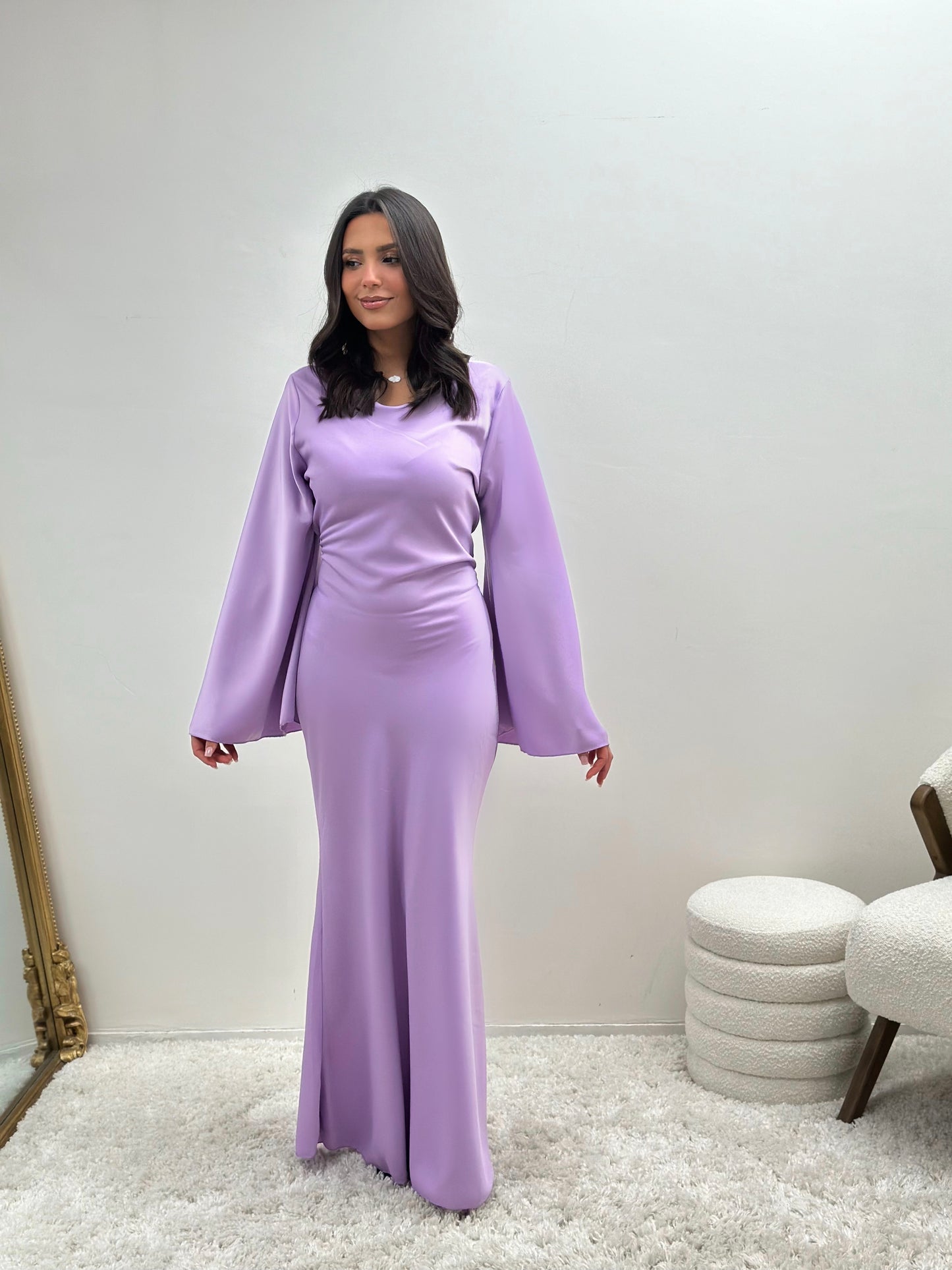 Robe lilas en satin enaya