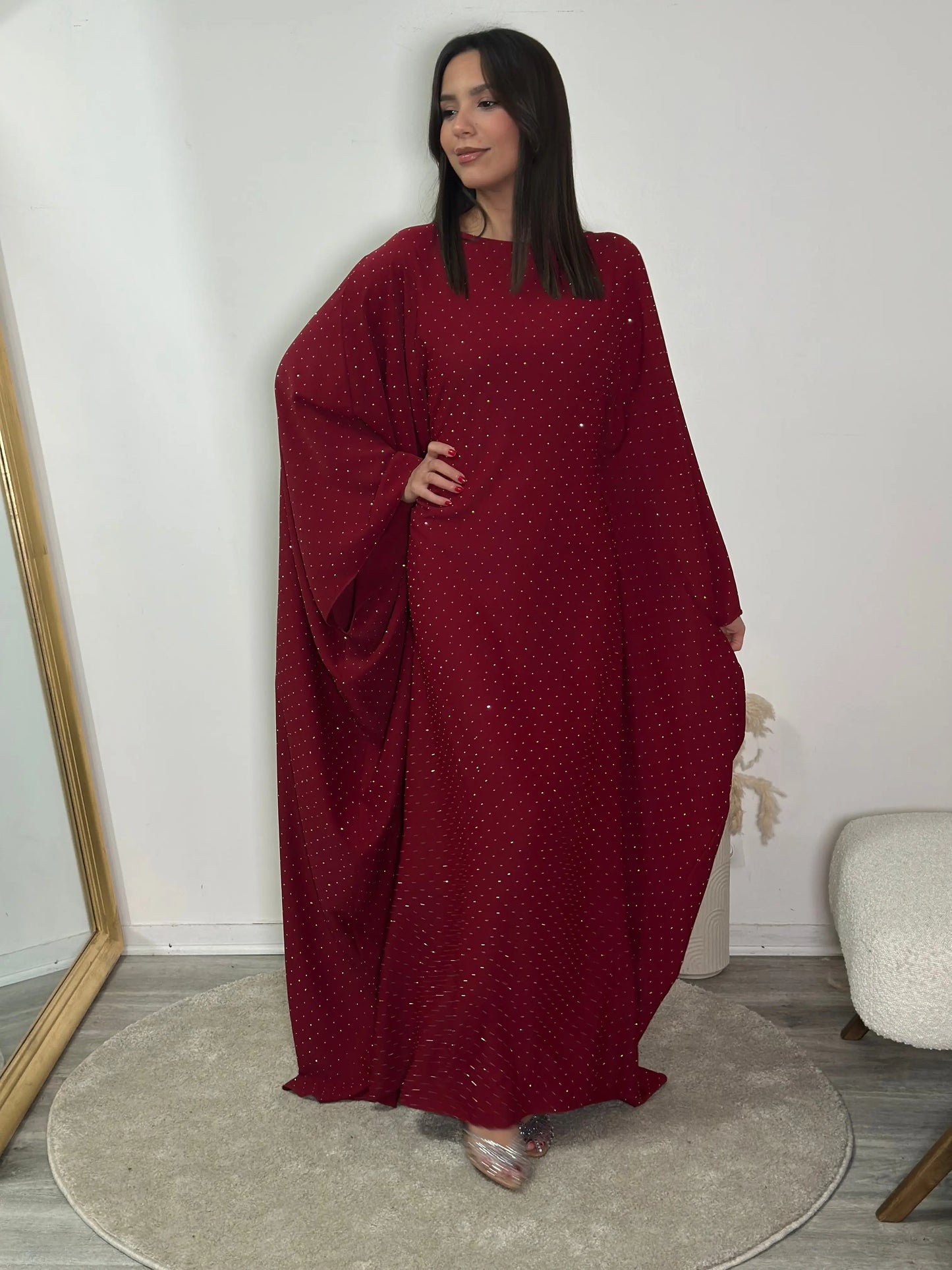 Abaya à Strass Manches Chauves-Souris Lea Miss Chadou