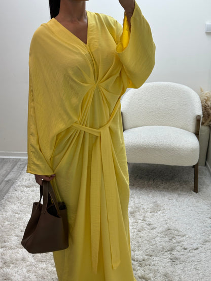 Robe Froncée Jaune Nava