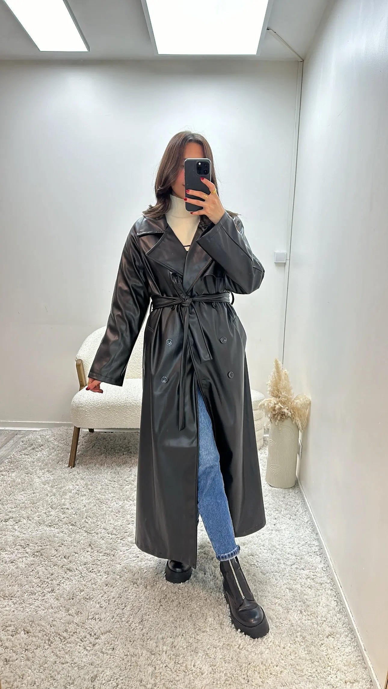 Trench Long Simili Cuir Oversize Selna MissChadou