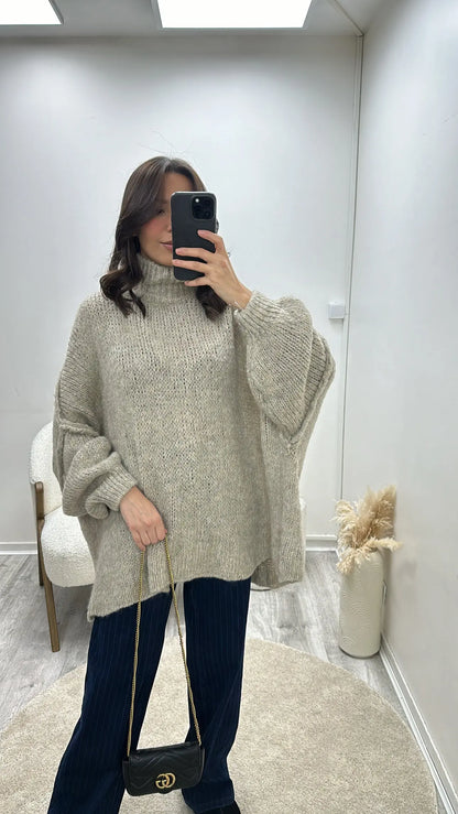 Pull Col Roulé Laine Oversize Aline MissChadou