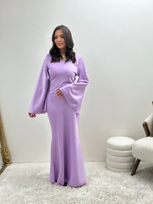 Robe lilas en satin enaya