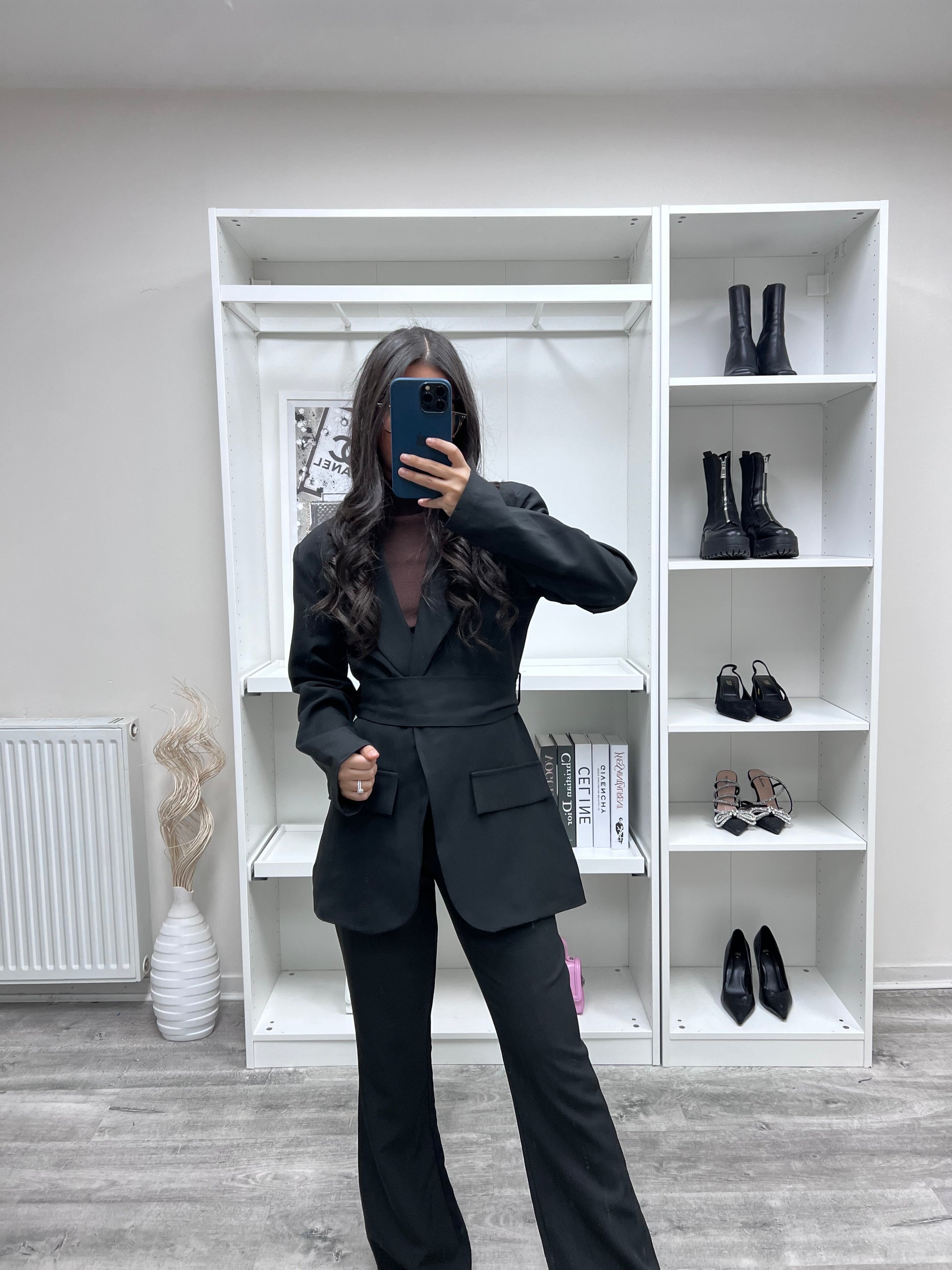 Black Pantsuit for Business Women, Tall Women Pants and Blazer Suit Set for  Business Meetings, Black Formal Pantsuit Females -  Canada