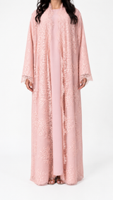 Reema Powder Pink 3-Piece Kimono – Premium Korean Nidah