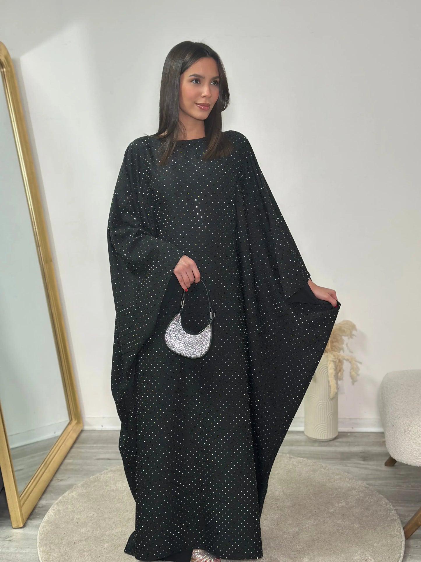 Abaya à Strass Manches Chauves-Souris Lea Miss Chadou