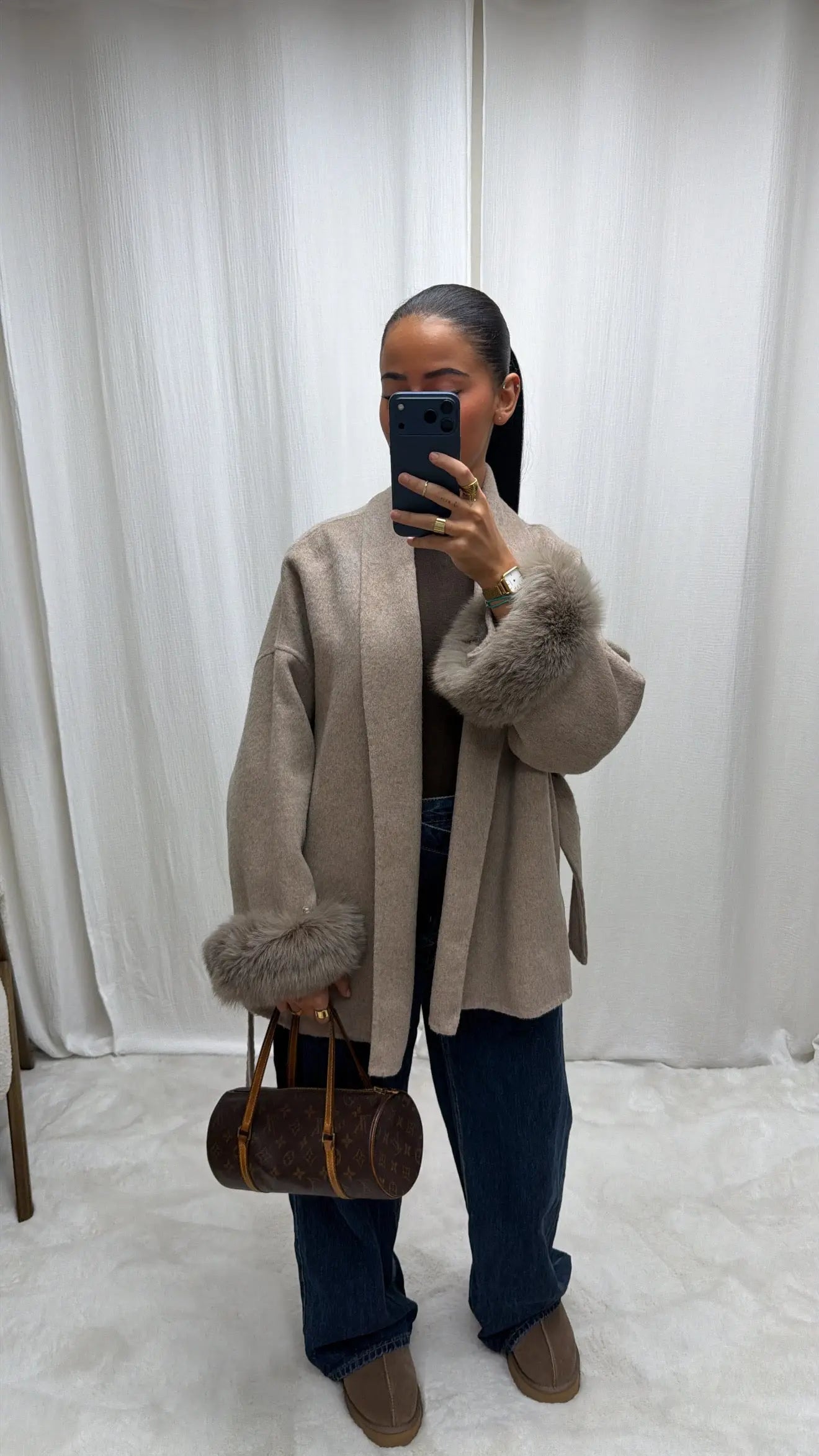 Manteau Laine Alpaga – Fourrure Amovible MissChadou