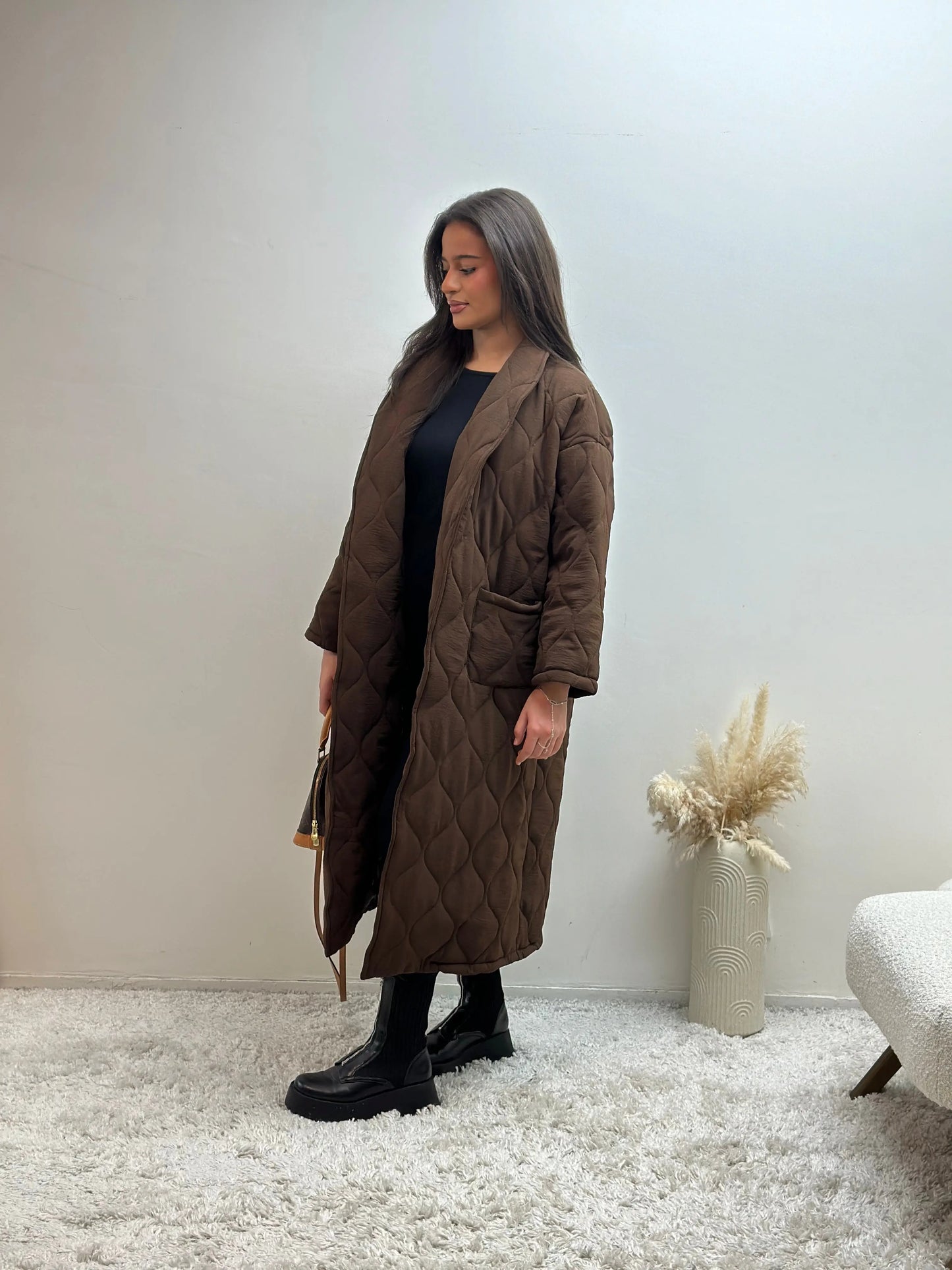 Manteau Long Oversize Matelassé Sira