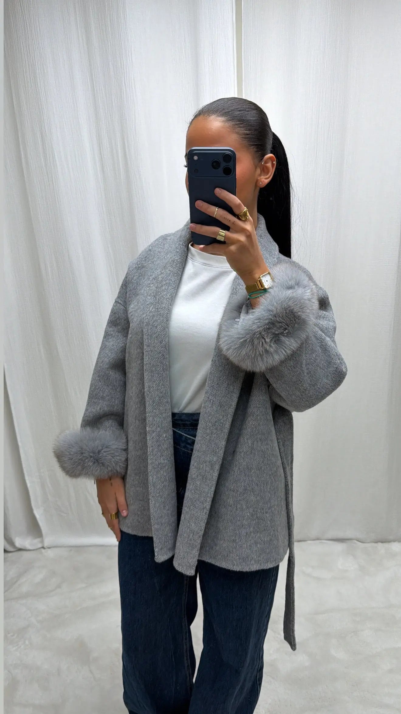 Manteau Laine Alpaga – Fourrure Amovible MissChadou