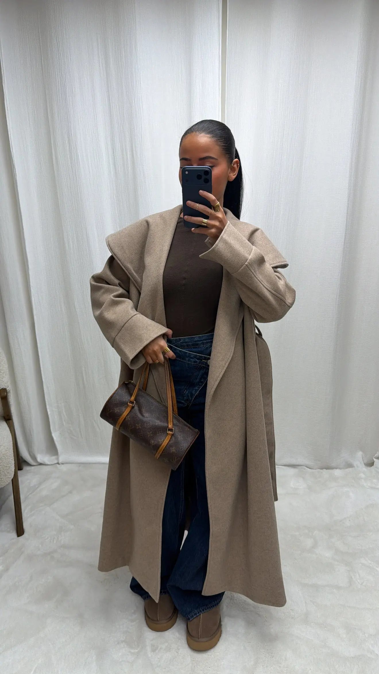 Veste en Fausse Fourrure Premium – Taupe Chaud MissChadou