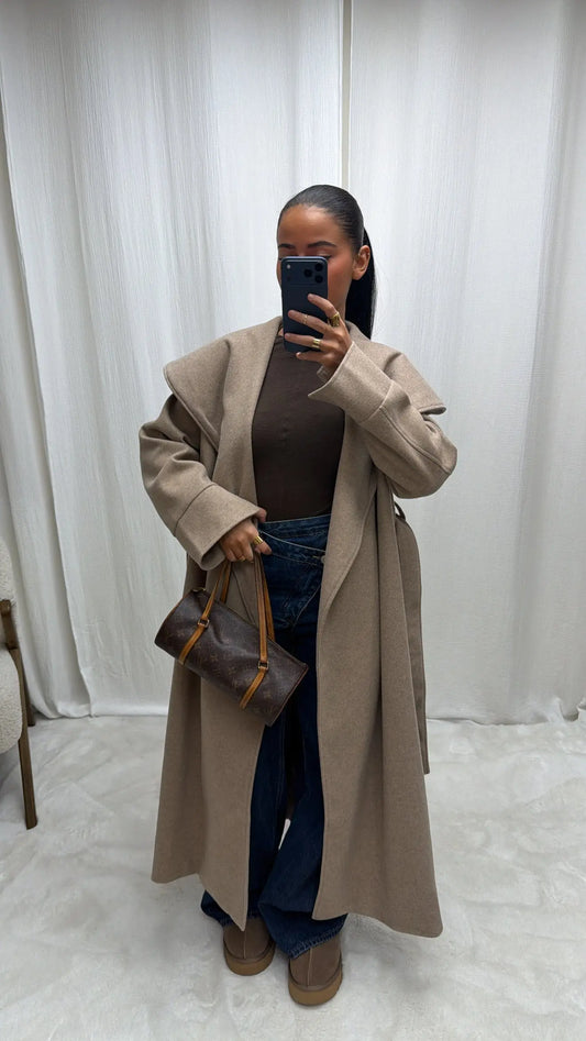 Veste en Fausse Fourrure Premium – Taupe Chaud MissChadou