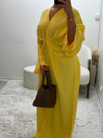 Robe Froncée Jaune Nava