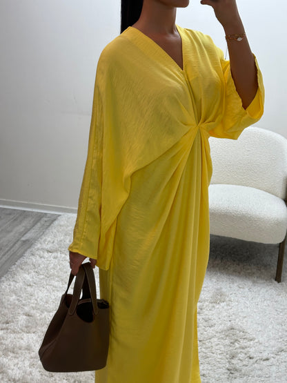 Robe Froncée Jaune Nava