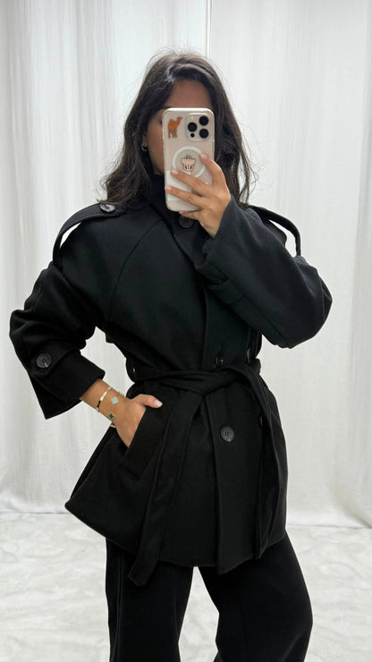 Trench court oversize à ceinture MissChadou