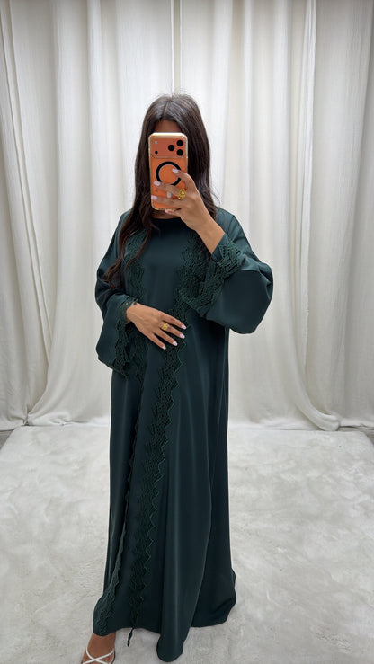 Kimono Aljada 3 Pièces Vert Émeraude Nidah Coréen Premium