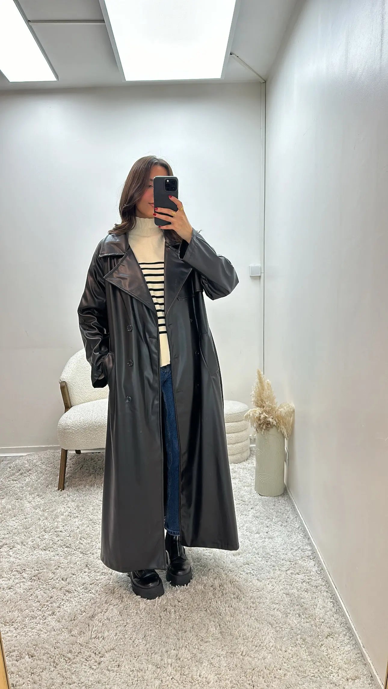 Trench Long Simili Cuir Oversize Selna MissChadou