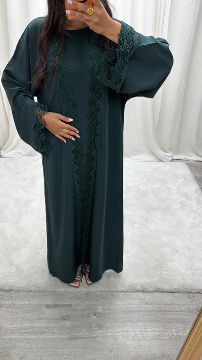 Kimono Aljada 3 Pièces Vert Émeraude Nidah Coréen Premium