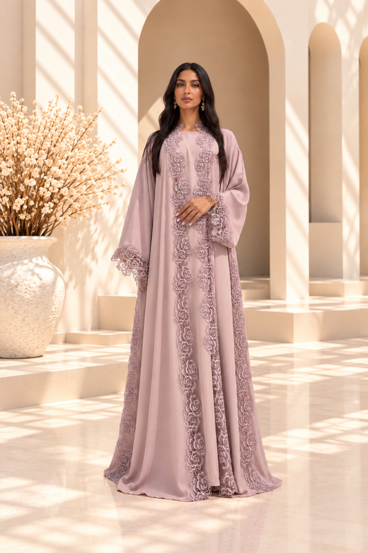 Sultana Kimono Altrosa, 3-teiliges Set – Premium Nidah aus Korea