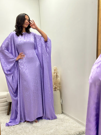 Abaya lilas à manches chauves-souris racha