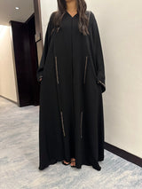 Abaya Nimat Black – Korean Nidah and Gold Rhinestones