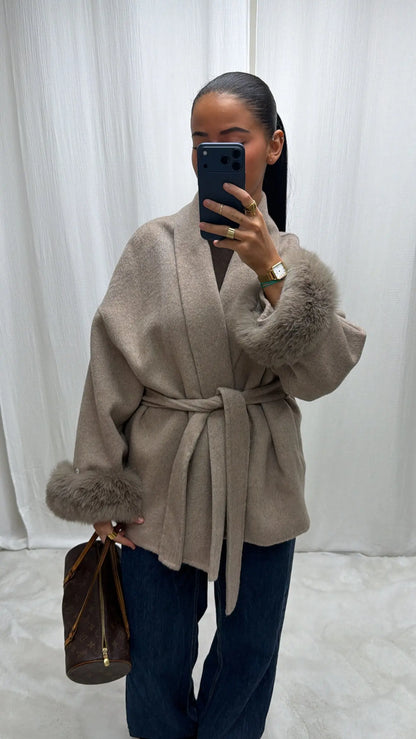 Manteau Laine Alpaga – Fourrure Amovible MissChadou