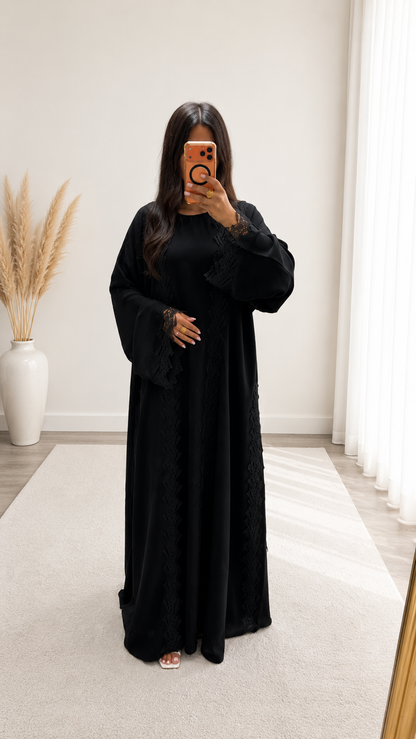 Kimono Al Barsha 3 Pièces Black Nidah Coréen Premium