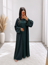 Al Barsha Emerald Green 3-Piece Kimono – Premium Korean Nidah