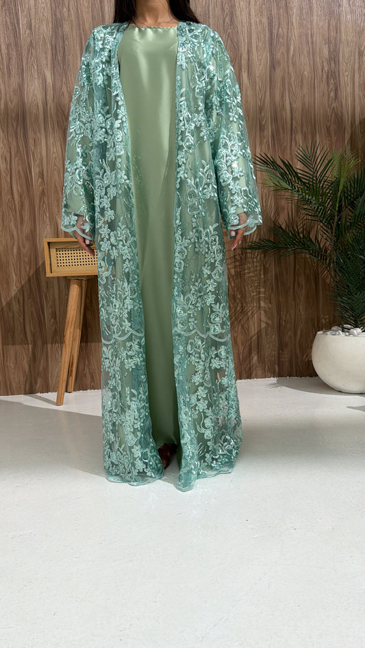 Kimono en organza fleuri Chadou