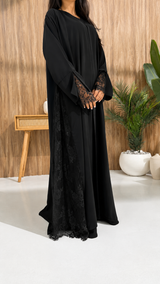Lulwa Black 3-Piece Kimono – Premium Korean Nidah