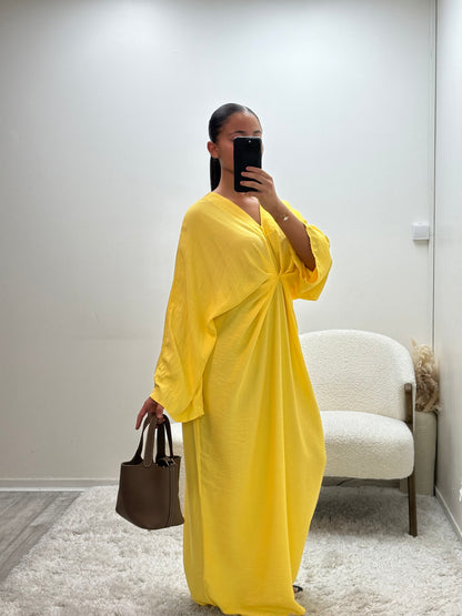 Robe Froncée Jaune Nava