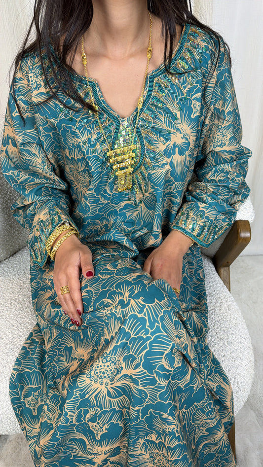 Teal Paisley Makhawir – Premium Cotton