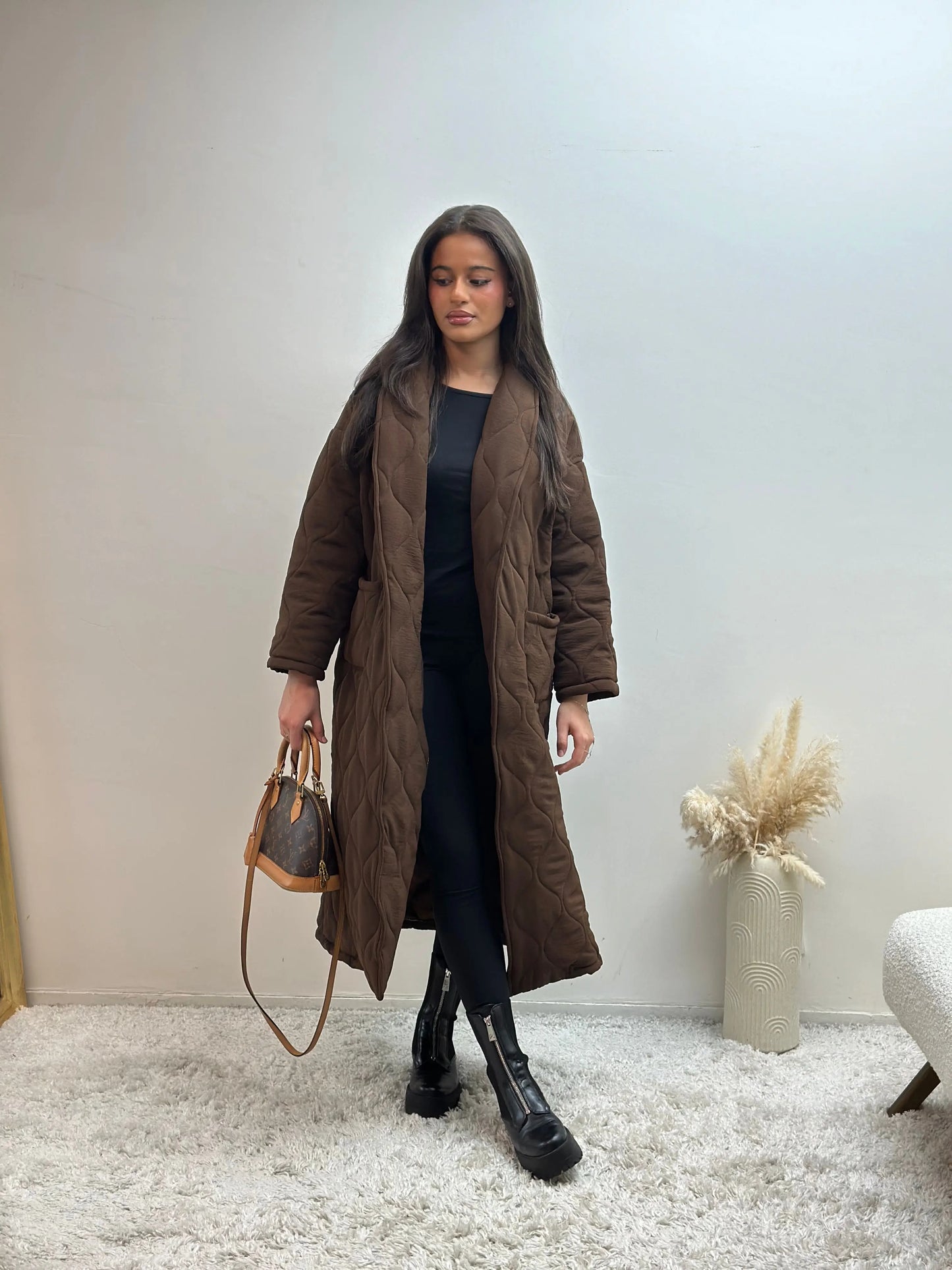 Manteau Long Oversize Matelassé Sira