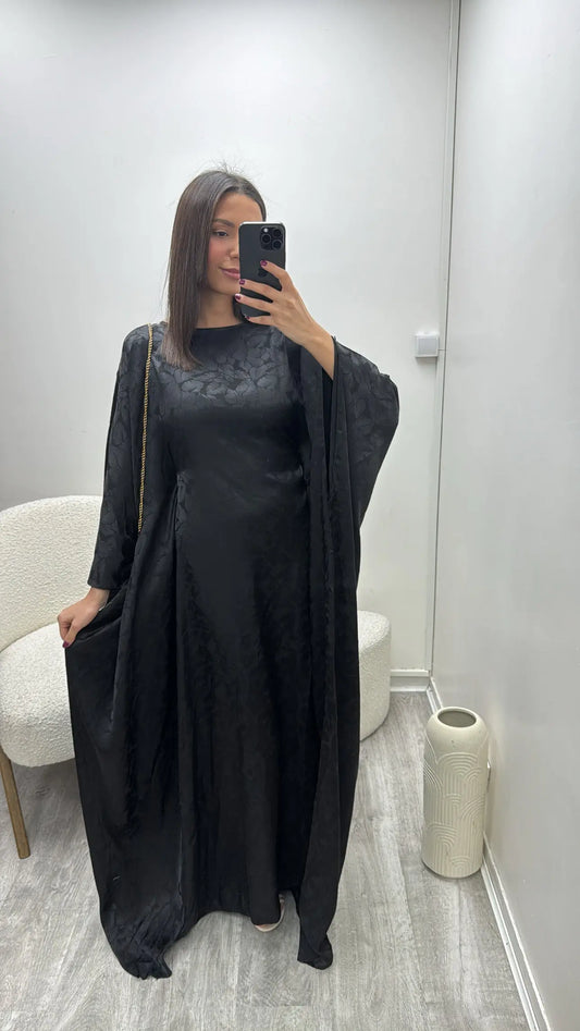 Abaya noire à manches chauves-souris racha Miss Chadou