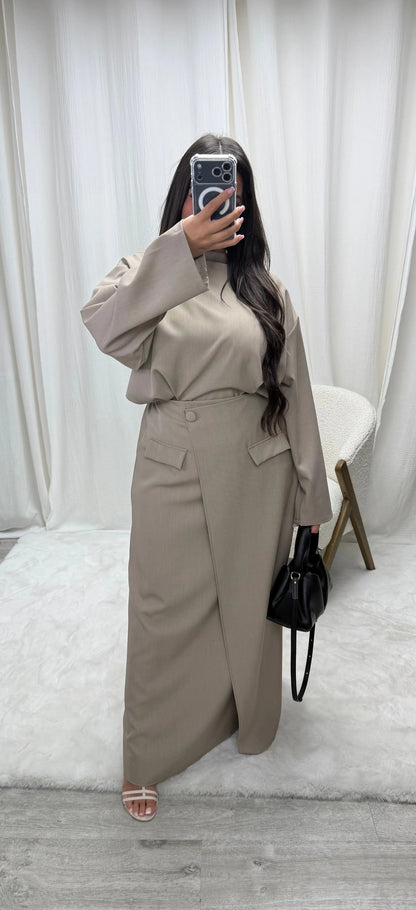 Ensemble Tunique & Jupe – Coupe Blazer Élégante Miss Chadou