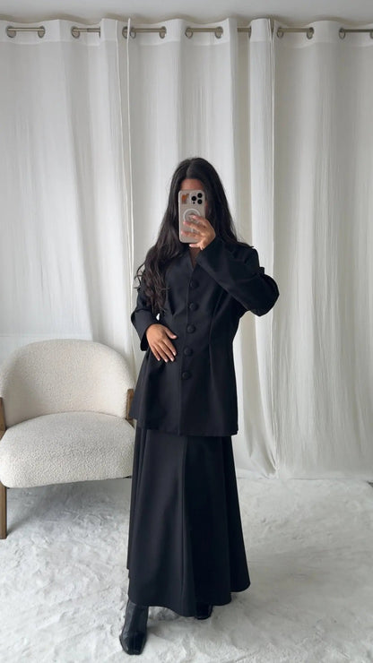 Ensemble Jupe Veste – Noir Élégance MissChadou