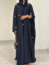 Khailfa Midnight Blue 3-Piece Kimono – 100% Silk