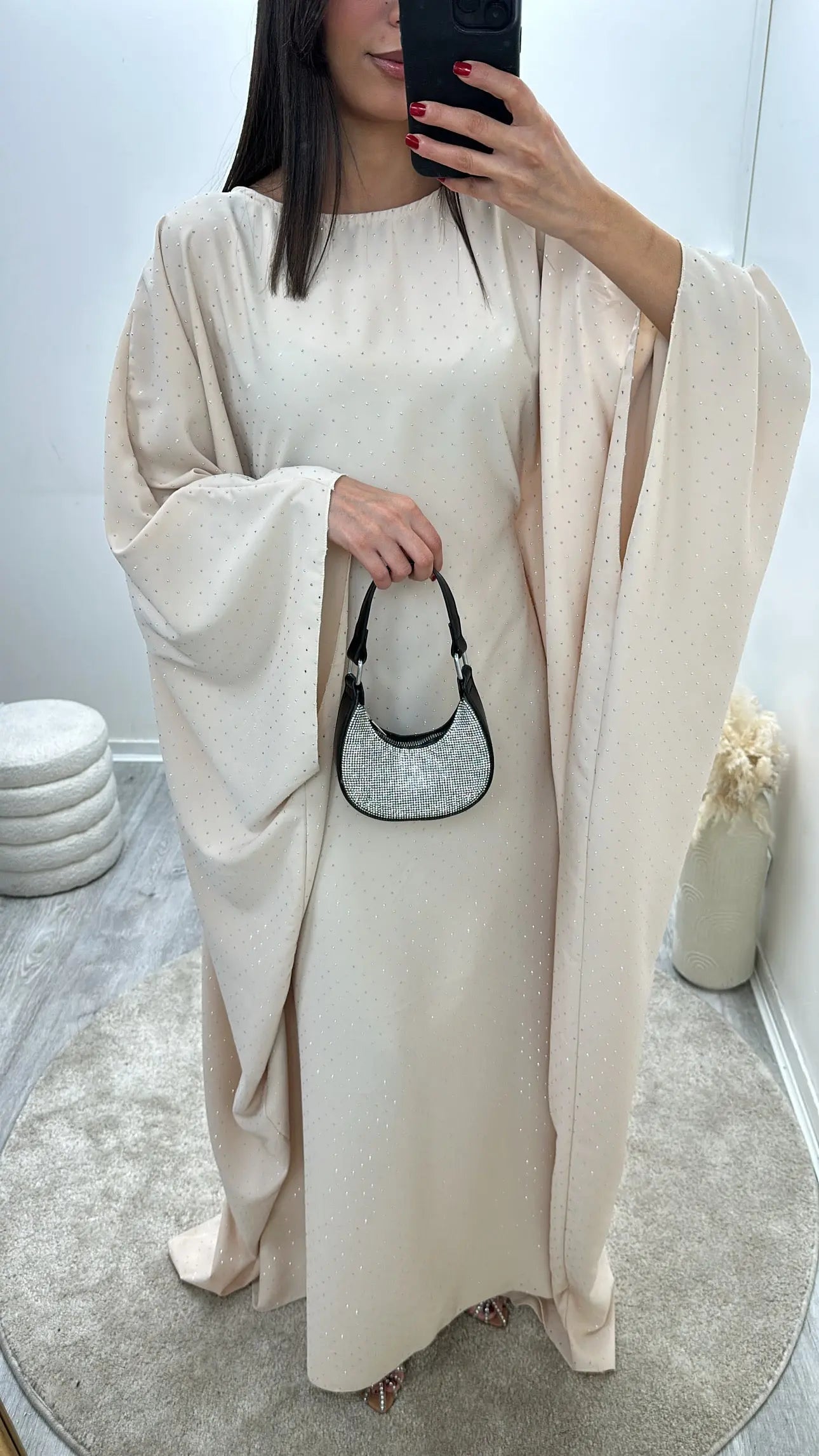 Abaya à Strass Manches Chauves-Souris Lea Miss Chadou